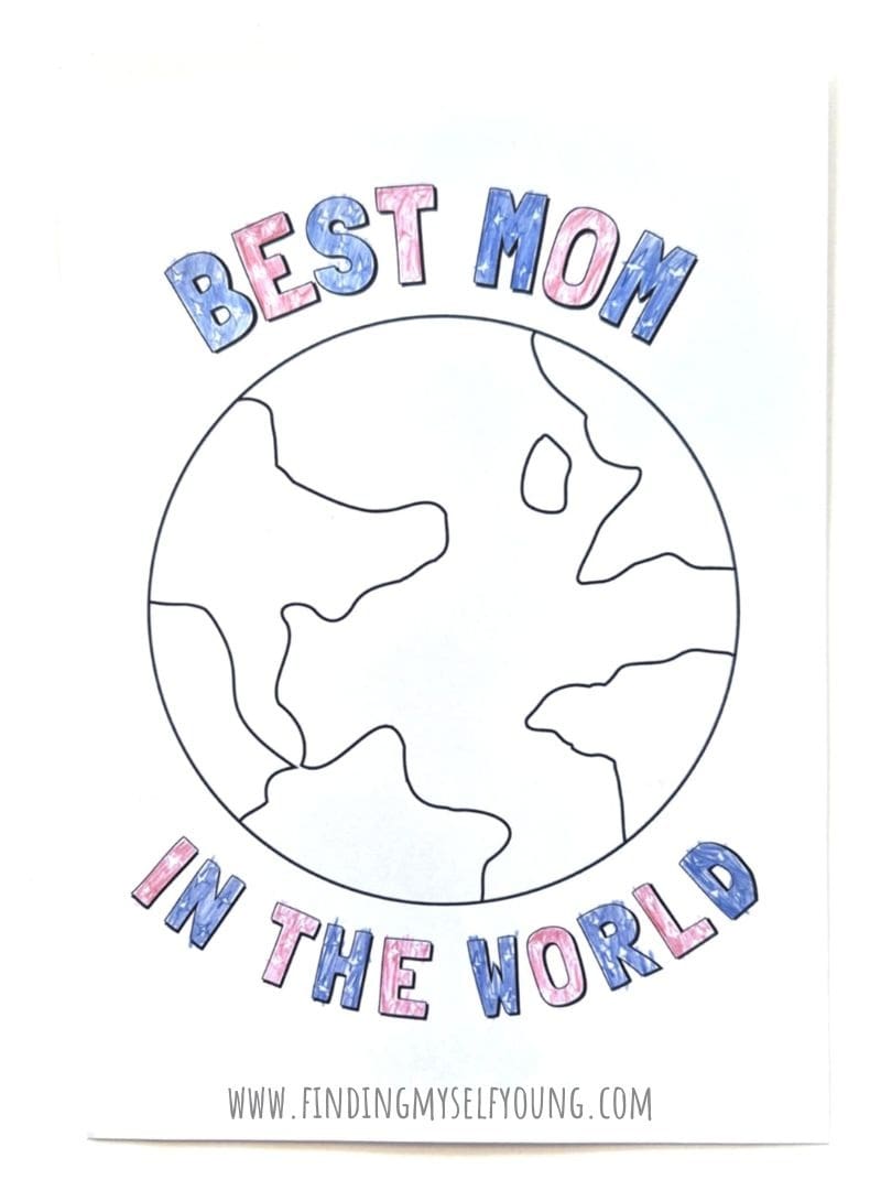 best mom in the world craft coloured with red, blue and white stars.